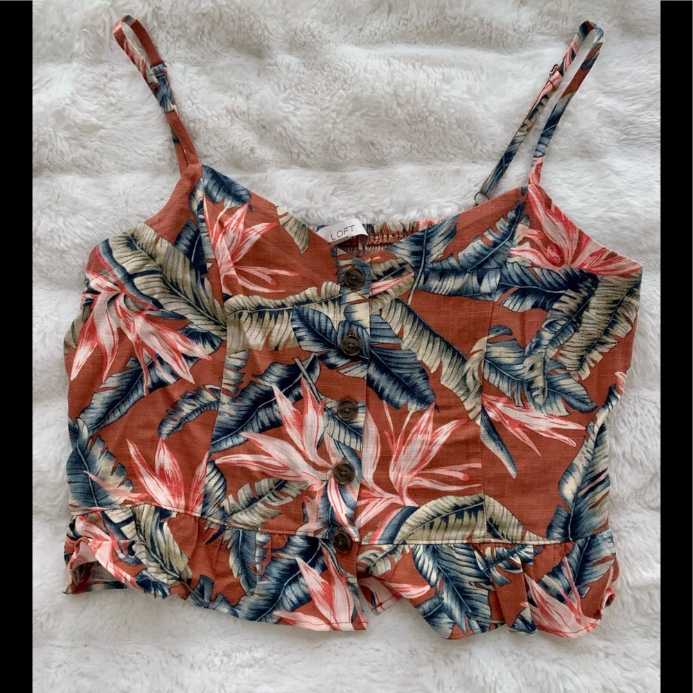 Loft Cropped Tropical Cami, sz 10